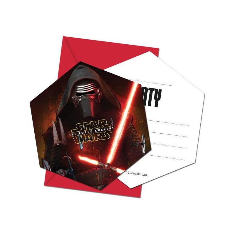 6 Convites com Envelope Star Wars