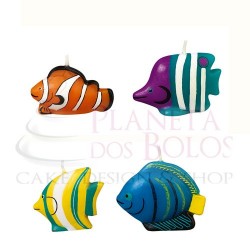 Set 4 Velas Peixes Tropicais