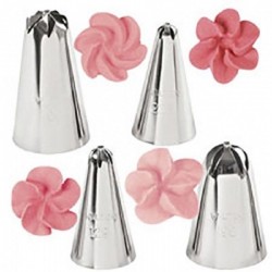 Conjunto de 4 Bicos de Decoração Flores Wilton