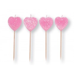 Pack de 10 Velas Coração com Glitter