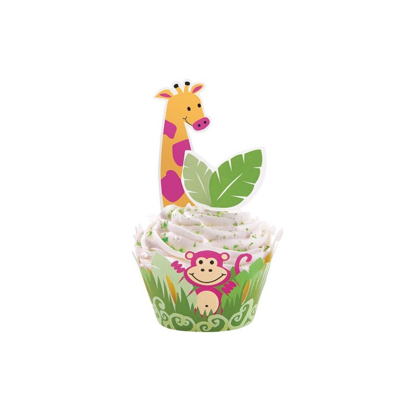 Wilton Cupcake Wraps e Toppers Animais Selva