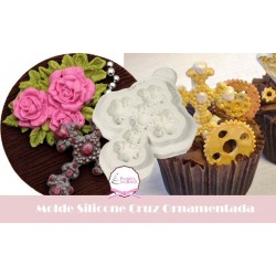 Molde Silicone Cruz Ornamentada