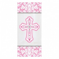 Pack 20 Sacos de Festa Rosa Tema Religioso