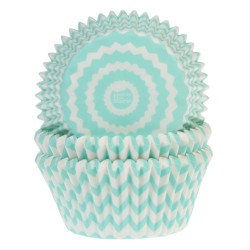 Pack de %0 Formas / Invólucro para Cup Cakes Chevron Menta