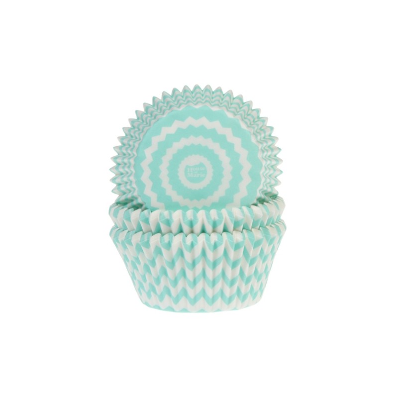 Pack de %0 Formas / Invólucro para Cup Cakes Chevron Menta