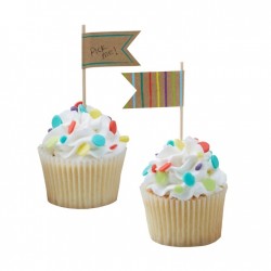 Kraft Cupcake Toppers - Happy Birthday Kraft