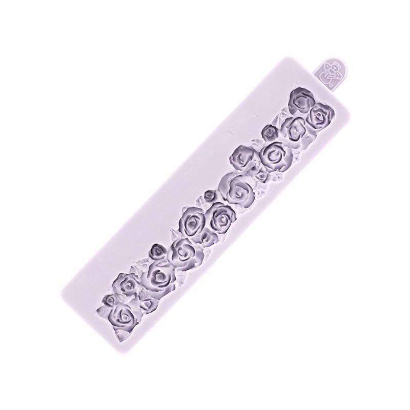 Molde Silicone Faixa Decorativa de Rosas