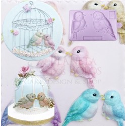 Molde Silicone Love Birds...