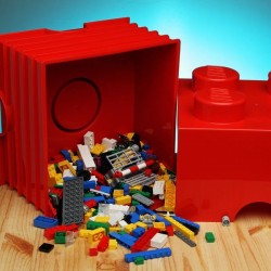 Caixa de Mesa ou Arrumação grande LEGO 4 PINS Vermelha