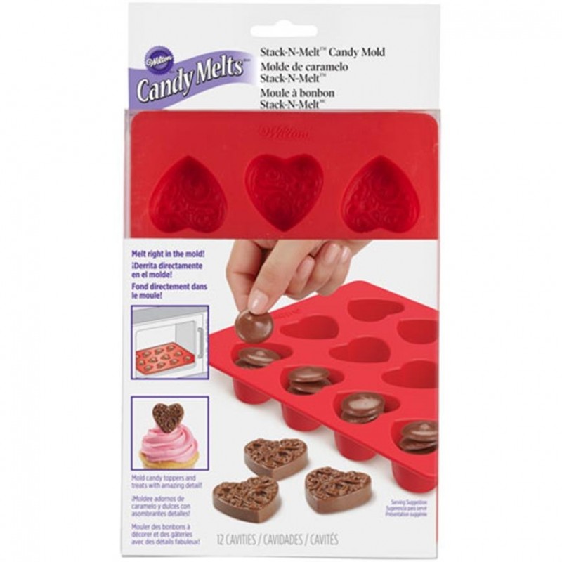 Molde Doces e Chocolates Silicone Corações Wilton