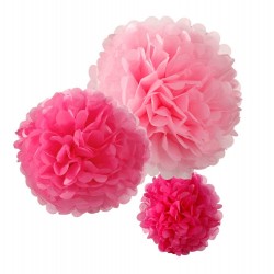 Pom-pons cor-de-rosa