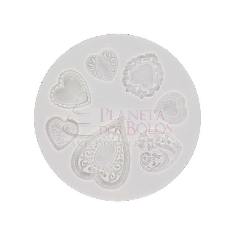 Molde Silicone Patterned Hearts