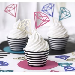 Cupcake wrappers Branca Riscas Pretas