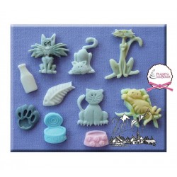  Molde Silicone Gatos