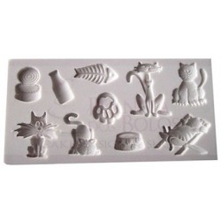  Molde Silicone Gatos