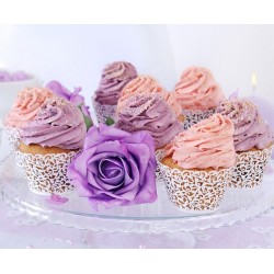 Wrappers Cup Cakes Rendado Branco