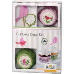 Kit Decoração Cup Cakes Cottage Garden Birds