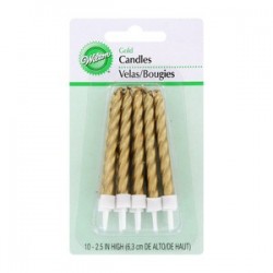 Pack 10 Velas Douradas Wilton