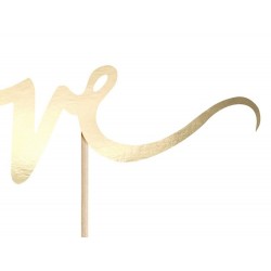 Topper Dourado 17 Cms Love