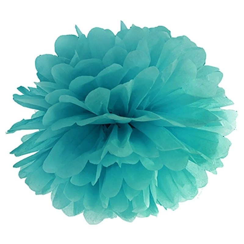 Pompom Azul Turquesa 25 cms