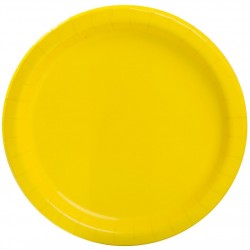 Pratos Amarelo Neon 22 cms