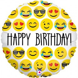 Balão Foil  EMOJI BIRTHDAY