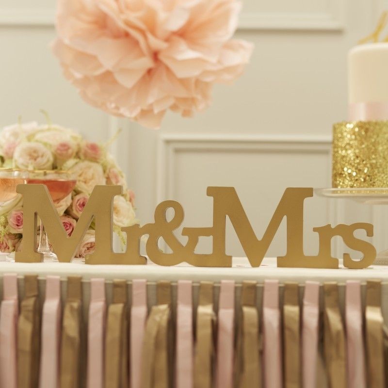 Marcador Dourado Mr & Mrs