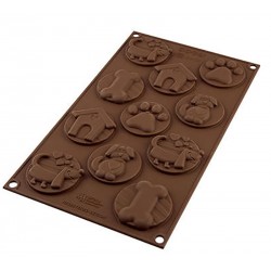 Molde Silicone Medalhas Chocolate Caes