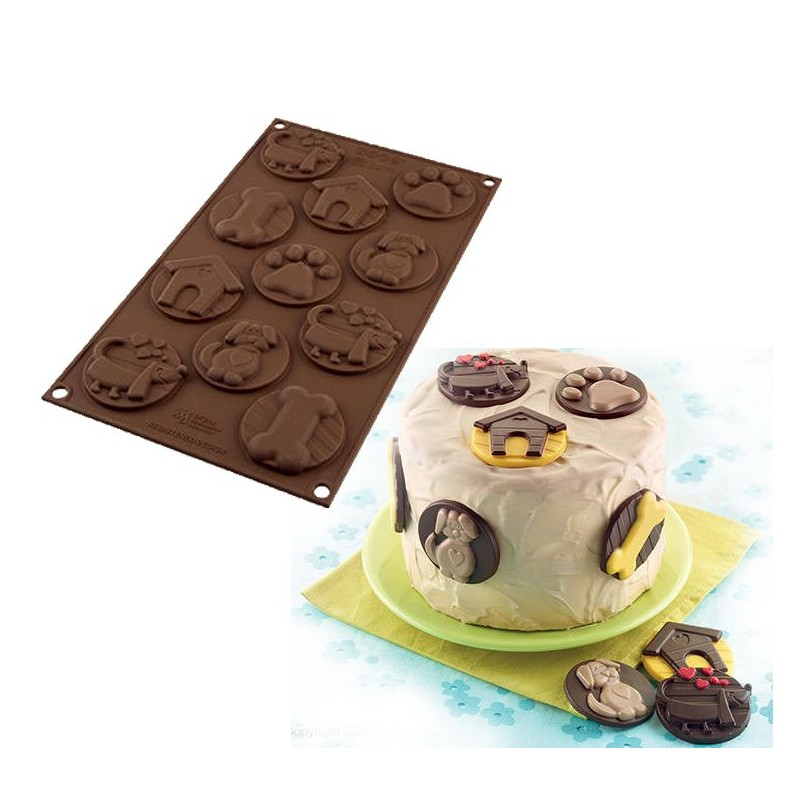 Molde Silicone Medalhas Chocolate Caes