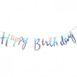 Banner Happy Birthday Iridescent Party