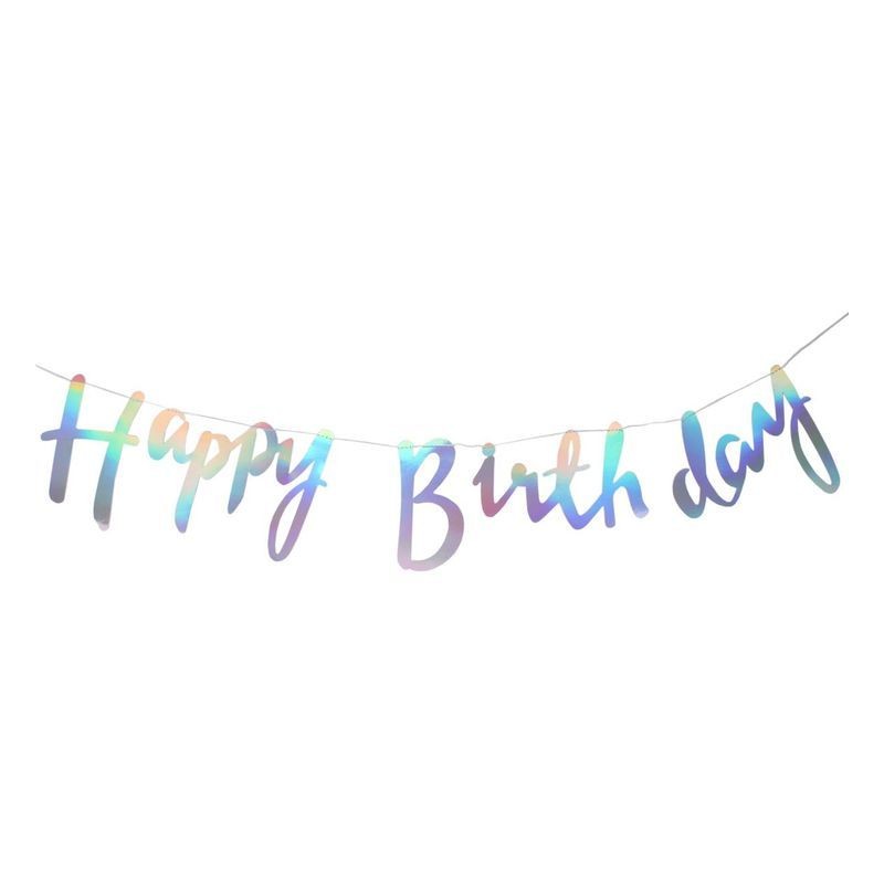 Banner Happy Birthday Iridescent Party