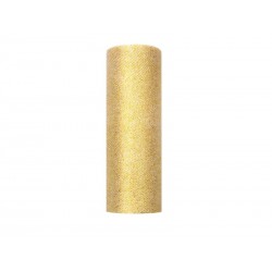 Rolo Tule Dourado com Glitter