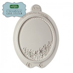 Molde Placa Oval Ornamentada