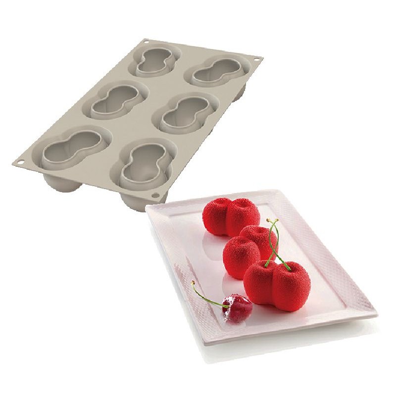 Molde Silicone Cerejas Vermelhas