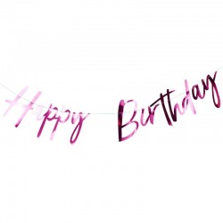 Banner Rosa Choc Happy Birthday