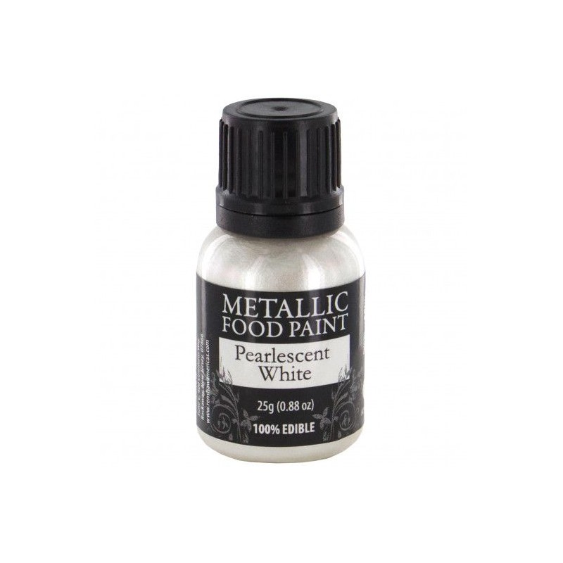 Tinta Metálica Comestível Rainbow Dust Branco Pérola