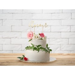 Cake Topper Amour Dourado