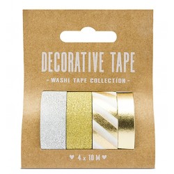 Washi Tape Dourado e Prata