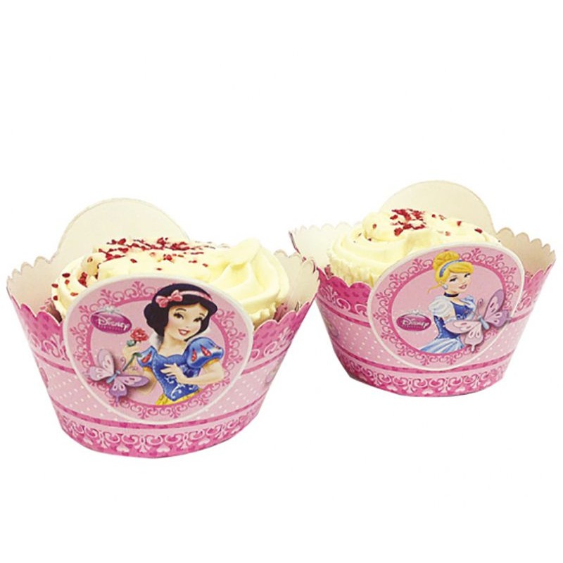 8 CUP CAKE WRAPS PRINCESAS