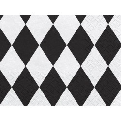 Guardanapo Harlequin Preto e Branco