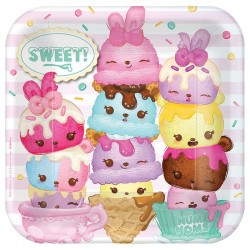 Pratos Quadrados Num Noms 23 cms