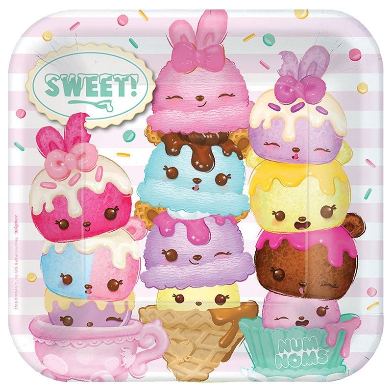 Pratos Quadrados Num Noms 23 cms