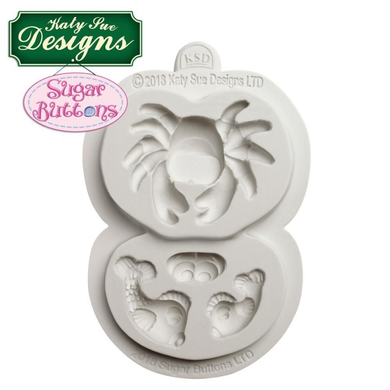 Molde Silicone Carangueijo e Peixes