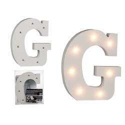 Letra G Madeira Led 16 cms