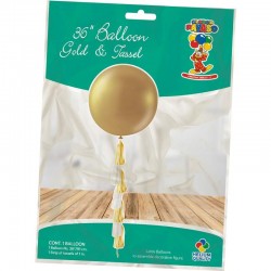 Balão Dourado 90 cms com Tassel