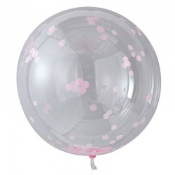 3 Balões ORB Confetti Grande Rosa  - PICK & MIX