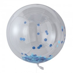 3 Balões ORB Confetti Grande Azul - PICK & MIX