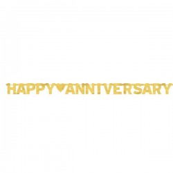 Banner  Dourado HAPPY ANNIVERSARY