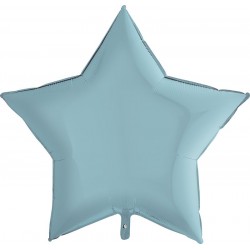 Balão Foil Estrela Azul Pastel 90 cms