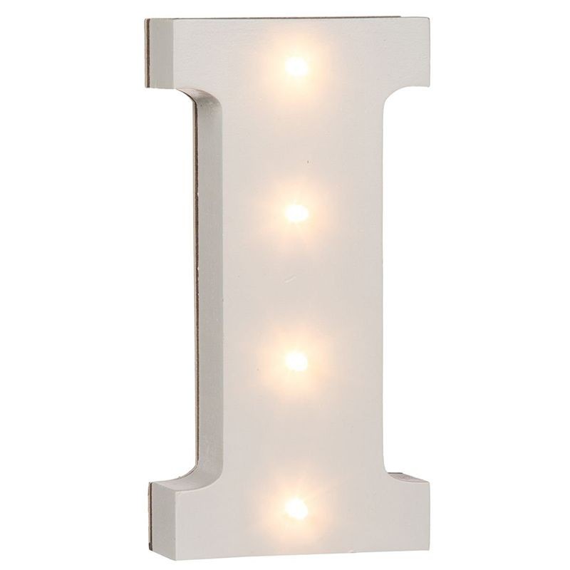 Letra I Madeira Led 16 cms